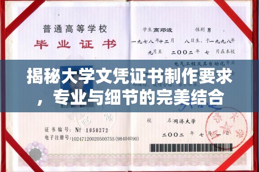 长洲揭秘大学文凭证书制作要求，专业与细节的完美结合